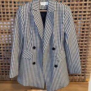Anthropoligie FRENCHMAUVE Penelope Peak Plaid Blazer XS